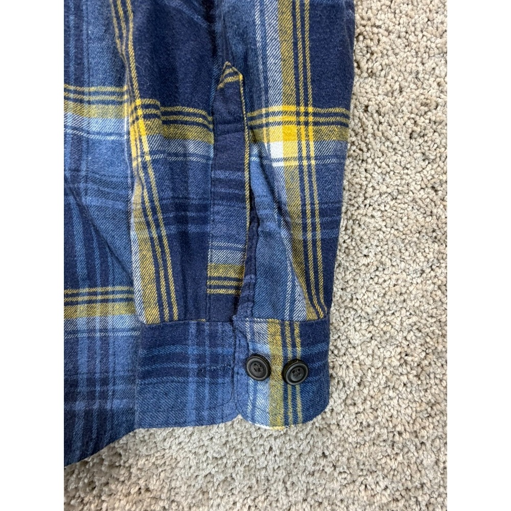 Coleman Men's XL‎ Plaid Flannel Shirt – Blue/Yellow – 100% Cotton - Picture 8 of 10